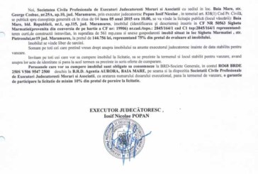 Vanzare teren in Sighetu Marmatiei – Extras publicatie vanzare imobiliara, din data de 16. 04. 2015