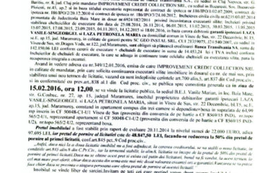 Vanzare apartament in Viseu de Sus – Extras publicatie vanzare imobiliara, din data de 18. 01. 2016