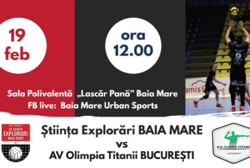 Volei masculin: Știința Explorări Baia Mare – Olimpia Titanii București, în direct pe ZiarMM