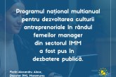 Deputatul Florin Alexe: Programul național multianual pentru dezvoltarea culturii antreprenoriale în rândul femeilor manager din sectorul IMM a fost pus în dezbatere publică