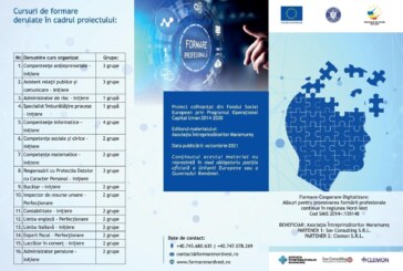 Cursuri derulate în cadrul proiectului ”Formare-Cooperare-Digitalizare: Măsuri pentru promovarea formării profesionale continue în regiunea Nord-Vest”